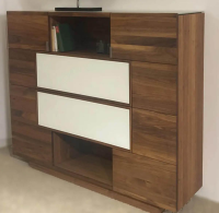 Voglauer - Highboard M4511 Wildnuss Massiv Geölt Absetzung Colorgals Optiwhite Weiß - 6