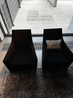 WK Wohnen - Garnitur Brüssel Stoff Diego 8551 90 Black Schwarz Füße Lack Matt Schwarz - 6