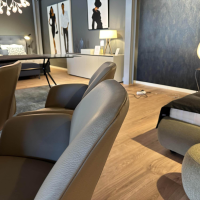 Ronald Schmitt Design - 4er Set Drehssessel Mirella C Leder Toledo Mocca Braun Gestell Metall Schwarz Pulverbeschichtet - 5