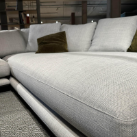 B&B Italia - Ecksofa Wohnlandschaft Noonu Stoff Spora 2038151 Hellgrau Metallgestell Lackiert Zinnfarbig - 5