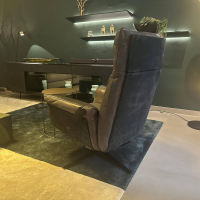 FSM - Sessel Shelby Außen Leder Kashmir Schwarz Innen Leder Naturale Espresso Braun Gestell Stahl Schwarz Pulverbeschichtet - 10