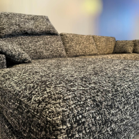 Bielefelder Werkstätten - Ecksofa Inspiration Stoff Arezzo CA1469/099 Schwarz Weiß Fuß Gleiter - 12