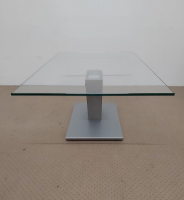 Stegert Design - Couchtisch Betonoptik Silber Kristallglasplatte - 4