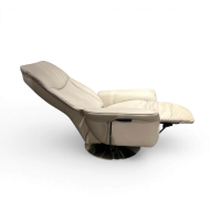 himolla - Sessel Lupo Easy-Swing Leder Longlife Soft Lava Hellgrau Tellerfuß Metall Edelstahloptik 2-Motorig Aufstehhilfe - 5
