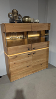 MCA Furniture - Highboard Como Wildeiche Geölt Teilmassiv mit LED-Beleuchtung - 4