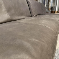 Bullfrog - Ecksofa Akito Leder Oasis 2100 Elefant 63 Grau Plateau Wildeiche Öl Winkelstahlfuß Schwarz Pulverbeschichtet - 6