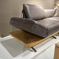 Koinor - Ecksofa Phoenix Leder B-Toro Montana Braun Plateau Wildeiche Furniert Gestell Alu-Schwertkufe Nr. 2 Bronziert - 9