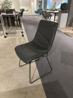 Wimmer - 6er-Set Stuhl 1800 455100 Innen Leder Colorado 756 Anthrazit Außen Stoff Camelot 9021 Anthrazit Gestell Schwarzgrau - 4