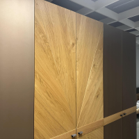 Anrei - Schlafzimmer Sol Asteiche Gebürstet Natur Geölt Farbglas Bronce Matt Mit Ledergriff Rock Grau Schwarz - 7