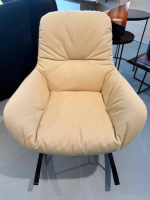 Freifrau - Sessel Leya Rocking Lounge Chair Stoff Bergen 477 Beige Leder Ebony 60009 Schwarz - 2