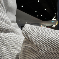 COR - Relaxsessel Cordia Lounge Korpus Leder Trüffel Braun Sitz Stoff Ecru Taupe Grau Gestell Lack F01 Schwarzbraun Mit Hocker - 8