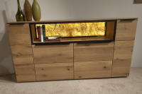 Decker - Sideboard Solantis Asteiche Bianco Geölt Massiv mit LED-Beleuchtung - 6
