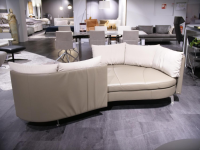 De Sede - Sofa DS 167 Landschaft Leder Select Taupe Grau Füße Edelstahl Inklusive Kissen - 2