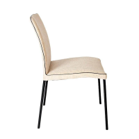 Christine Kröncke - 5er Set Stuhl Jaro 100 Stoff Frozen Harmony Beige Gestell Vierfuß Schwarz - 5