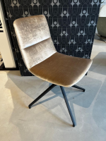 Hülsta - 4er-Set Stuhl H100 Stoff Velour Glänzend Champagner - 5