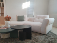 Cassina - Sofa Sengu Bold 565 A2 Stoff L Look Bianco Beige Weiß Mit Halbinsel Links Und Rückenkissen - 5