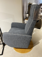 Natura - TV Sessel Sommerville Stoff Amsterdam Blau Grau Drehteller Eiche Bianco 2 Motorisch Mit Akku - 8