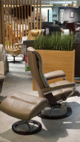 Stressless - Sessel View M Leder Cori 91 Mole 09 Signature Gestell Wenge mit Hocker - 3