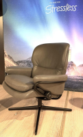 Stressless - Relaxsessel Rome Leder Cori Grey Grau Untergestell Schwarz Matt Mit BalanceAdapt Funktion - 5