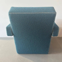 Cassina - Sessel Urecht Stoff Look Ottanio Blau Mit Knopflochstich - 6