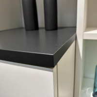 Gwinner - Wohnwand LS 561220 PG1 Lack Seidenmatt Weiß Und Anthrazit Inklusive LED-Beleuchtung - 7