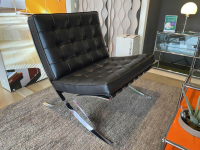 Knoll International - Sessel Barcelona Leder Venezia Schwarz Gestell Chrom Glänzend - 3