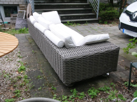DEDON - Outdoor Sofa 3 Sitzer Paros Farbe Silt Mit Kissenset Dry+ Plush Farben Linen Off White Inklusive Rolle - 7