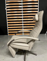 Jori - Relaxsessel Mensana Mono-Move Medium Leder Celia Egg Beige Gestell Bronze Matt Lackiert - 7
