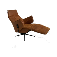 himolla - Relaxsessel 7162 S Lounger  Stoff 13 Nevada Cognac Braun Sternfuß Schwarz Inklusive Aufstehhilfe - 8