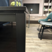 Janua - Tisch S600 Platte Eiche Geräuchert Anthrazit Geölt Und Gebürstet Gestell Rohstahl Lasur Double Brand Color Schwarz - 3