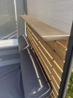 Gloster - Doppelliege Lodge Cabana Rahmen Aluminium Meteor Schwarz Pulverbeschichtet Stoff Blend Fog Grau Rücken Holz Teak - 6