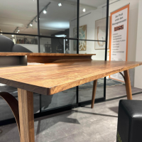 Rodam - Schreibtisch Nuss Splint Geölt Und Gewachst Inklusive Dimmbare LED Lichtleiste Mit Fernbedienung - 6