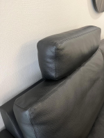 Erpo - Sofa Classic CL100 Leder Premium Schwarz Mit Verstellbarer Kopfstütze Und Armlehnkissen - 7