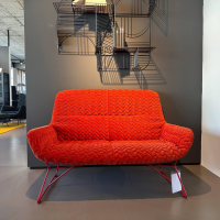 Freifrau - Sofa Leya Lounch Couch Stoff Velours Tresse Sunset 17229 6 Rot Orange Gestell RAL 3000 Feuerrot Rot - 4