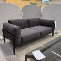 COR - Sofa Elm 22211 Stoff 8073 Anthrazit Gestell Eiche M20 Lack Schwarz Mit Niedrigen Armlehnen - 5