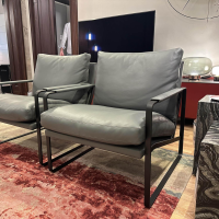 Walter Knoll - Sessel Fabricius Leder Congress Basalt Grau Gestell Metall Schwarz Pulverbeschichtet (2 Stück auf Lager) - 9