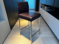 KFF - 2er Set Barhocker Glooh Leder Belo Purple Violett Gestell Chrom Matt Mit Kunststoffgleitern - 8