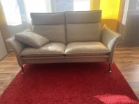Erpo - Sofa Porto Leder Pearl 42 Beige Weiß Füße 81 Hochglanz Inklusive Kissen - 3