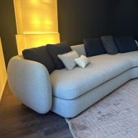 Poliform - Sofa Saint Germain Stoff Loro Piana Tiepolo Light Marengo Grau Füße Schwarz ohne Kissen - 4