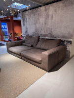 Cierre - Sofa Dolce Vita Lifestyle Leder Piumone Vintage Grigio Grau Beige Gestell Metall Schwarz Verchromt - 3