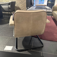 Jori - Sessel Lagom Leder Nubuck Cream Grau Metall Matt Schwarz Pulverbeschichtet - 4