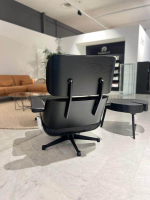 Vitra - Lounge Chair Sessel Leder Natural F Schwarz Schale Esche Schwarz Untergestellt Schwarz Beschichtet Inkl. Ottoman - 3