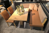 K+W - Eckbankgruppe Game IV Wildeiche Natur Furniert Lackiert Stoff 0985 72 Lightbrown 0925 72 Caramel Braun - 2