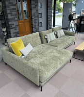 Violetta - Ecksofa Jolina Stoff 50/30 Sage Bissau Grün mit 3 Rückenkissen - 2