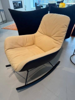 Freifrau - Sessel Leya Rocking Lounge Chair Stoff Bergen 477 Beige Leder Ebony 60009 Schwarz - 3