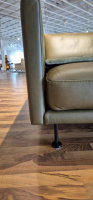 Violetta - Ecksofa Terni Leder 60 Olive Grün Füße Schwarz Pulverbeschichtet - 3