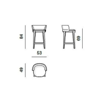 Molteni & C - 2er-Set Barhocker Devon Leder Extra L226 Braun Grau Gestell Holz Eiche Schwarz - 7