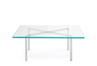 Knoll International - Couchtisch Barcelona Platte Kristallglas Gestell Flachstahl Hochglanz Verchromt - 2