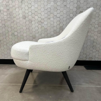 Walter Knoll - Sessel 375 10 Stoff Sonderstoff Creme Weiß Beige Gestell Massivholz Eiche Schwarz Geflammt Geölt - 6