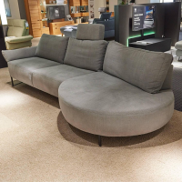 Musterring - Ecksofa 4530 Stoff JAB 13723 Aqua Grau Metallkufe Schwarz Matt Mit Kopfstütze XL - 7